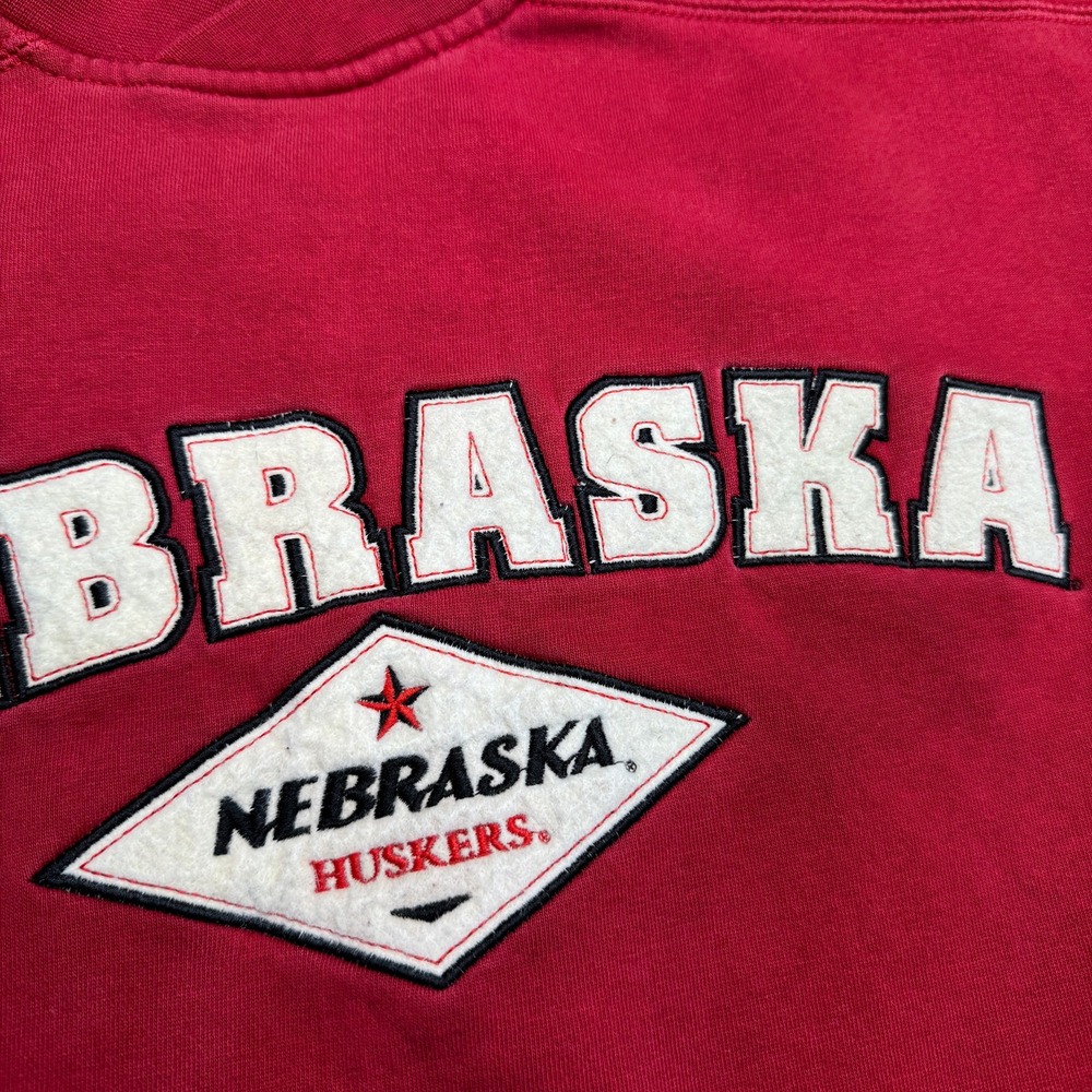 Adidas Nebraska Huskers Sweatshirt XL Red Embroidered NCAA College Vintage Y2K - Picture 11 of 16